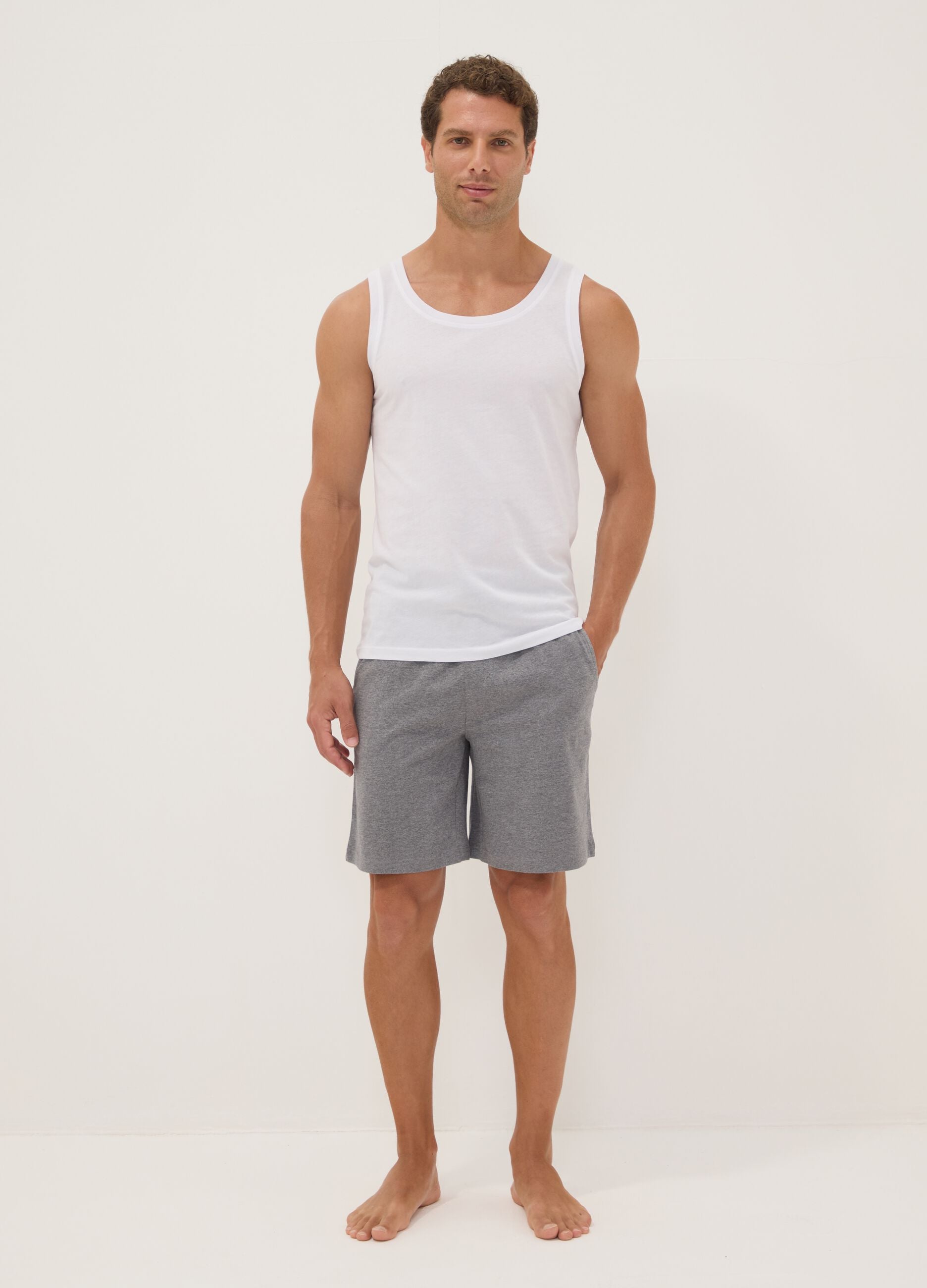 Grey organic cotton pyjama shorts