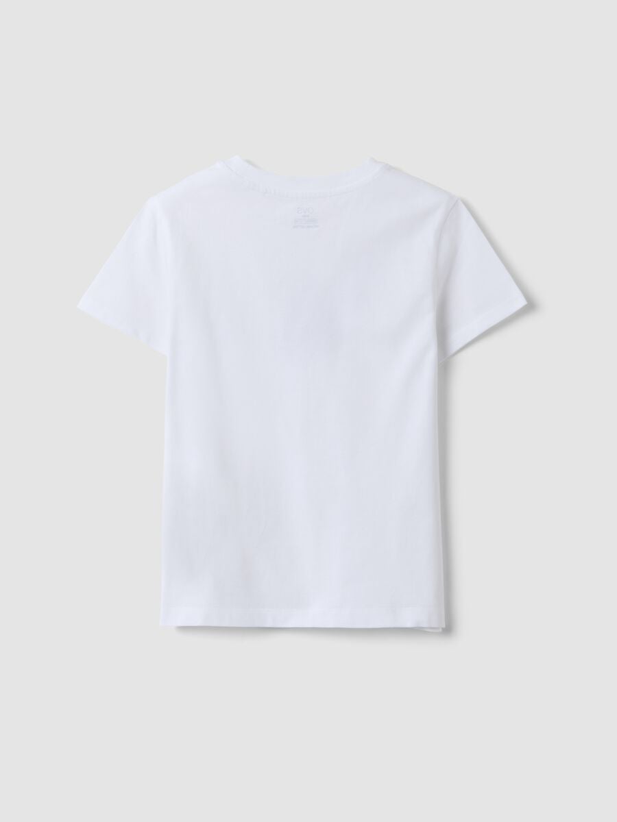 Wei&szlig;es T-Shirt aus reiner Bio-Baumwolle mit Print f&uuml;r M&auml;dchen_1