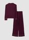 Purple pure viscose pyjamas with V-neck and contrast piping_5
