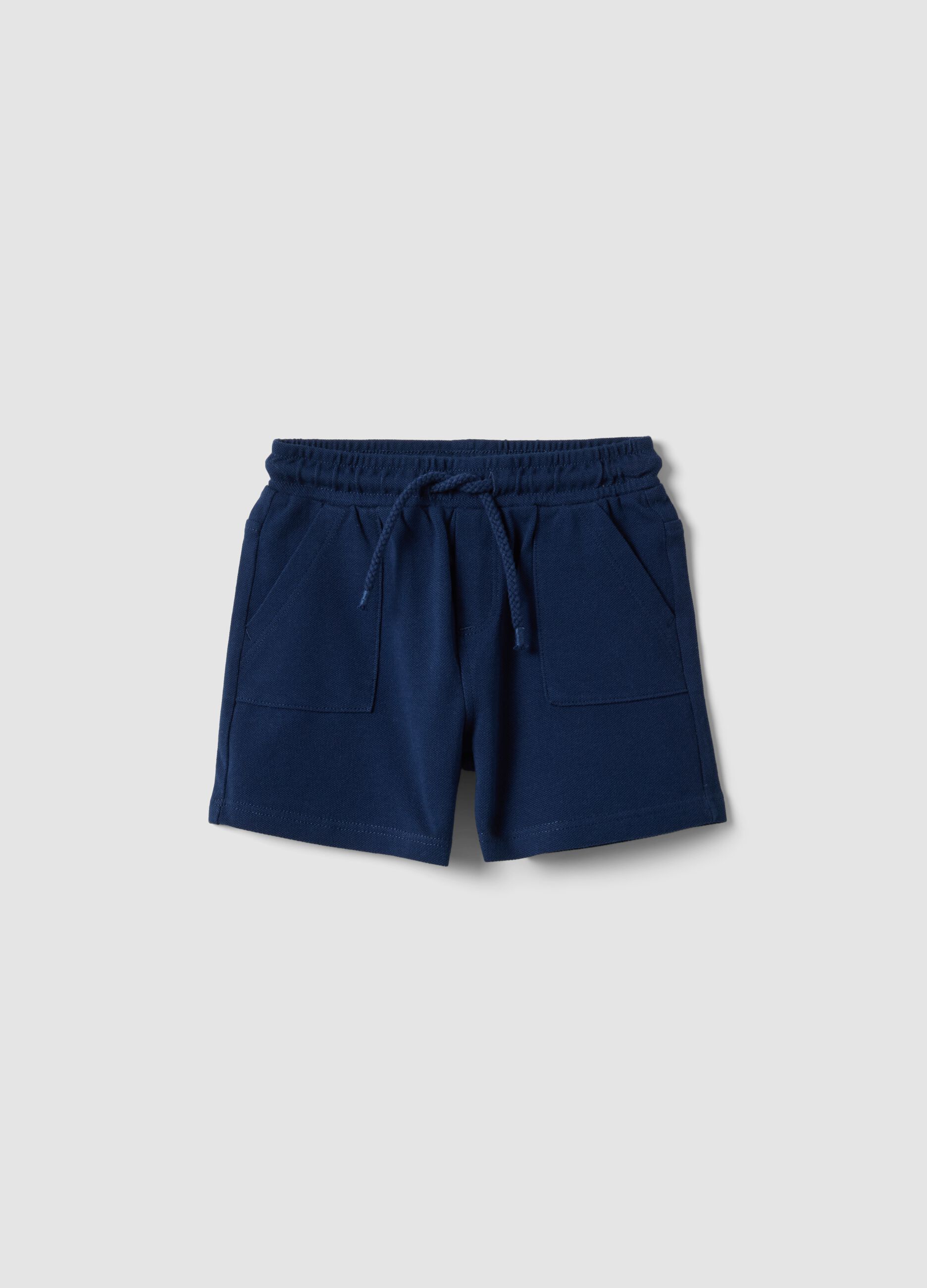 Boys' regular fit pure cotton blue shorts