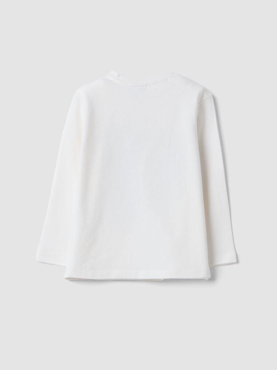 T-shirt bianca girocollo in cotone organico elasticizzato_1