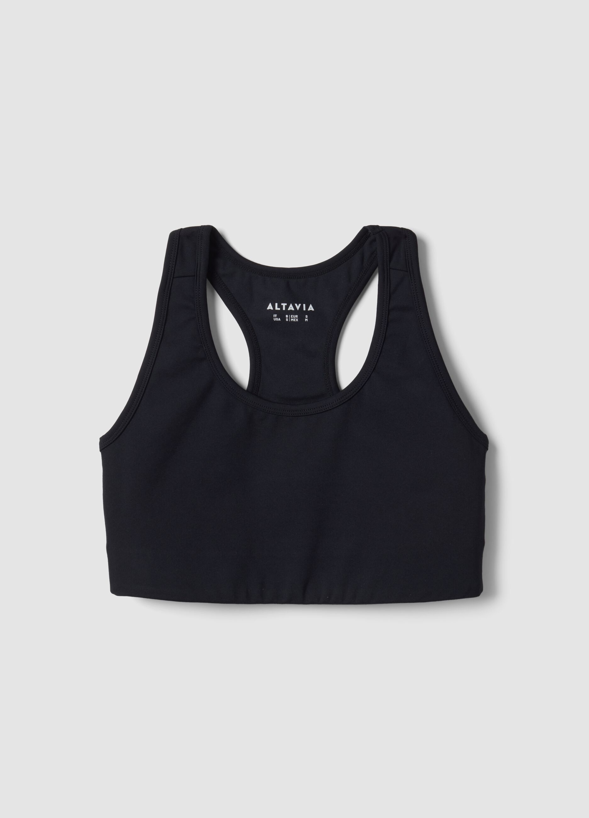 Black stretch sports bra