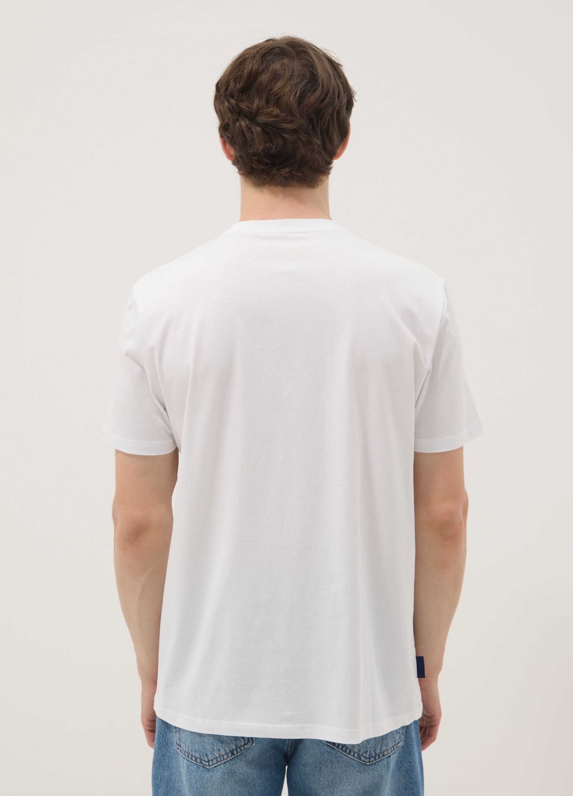 Wei&szlig;es T-Shirt aus 100% Baumwolle mit Grafikprint, Regular Fit