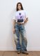 White pure cotton T-shirt with floral print, regular fit_1