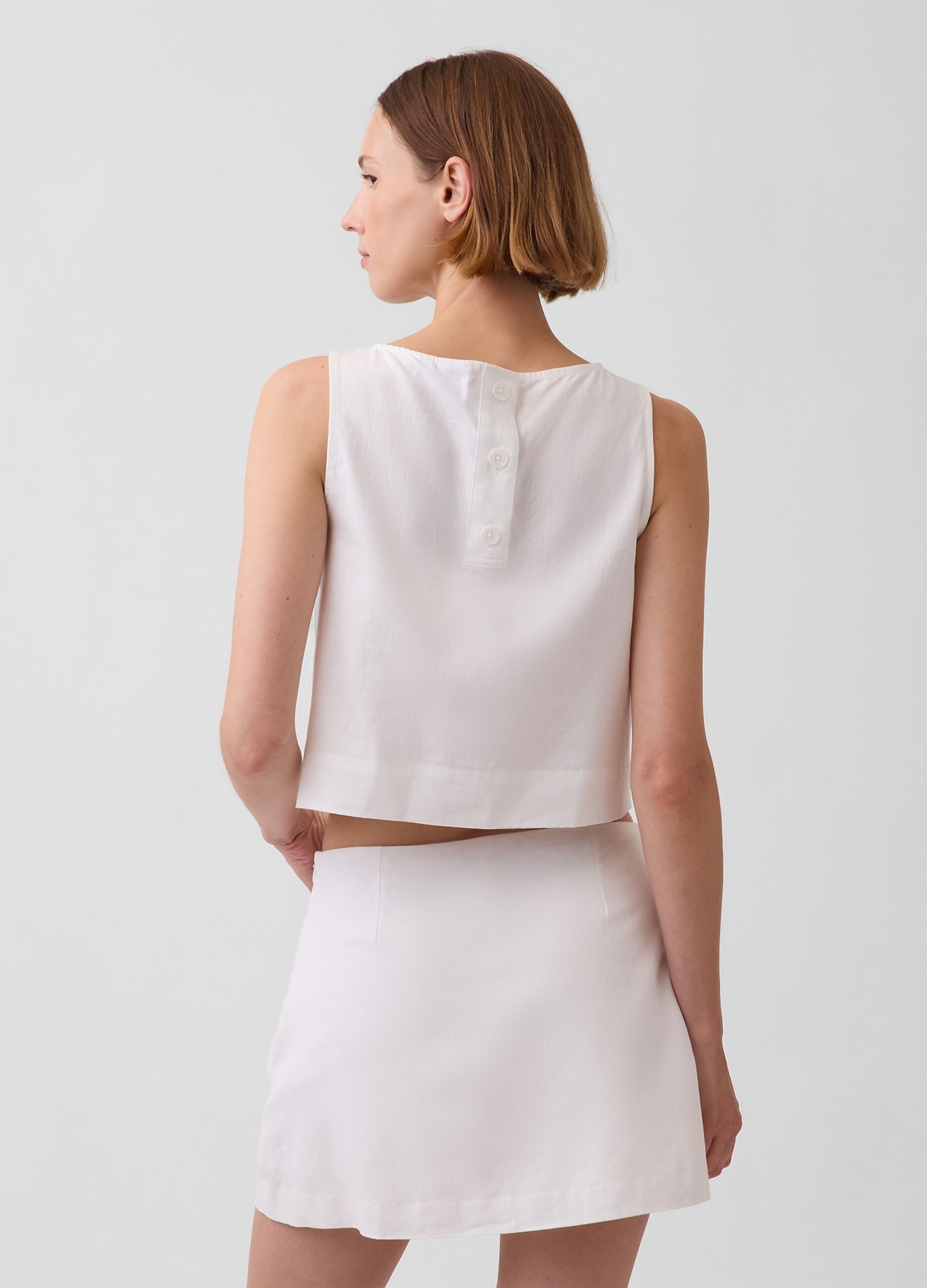 Linen-blend tank top