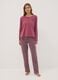 Pink pure organic cotton pyjamas with Henley neckline_0