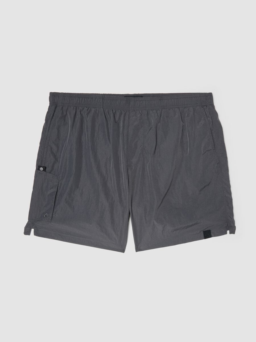 Grey swim shorts with elasticated waist_0