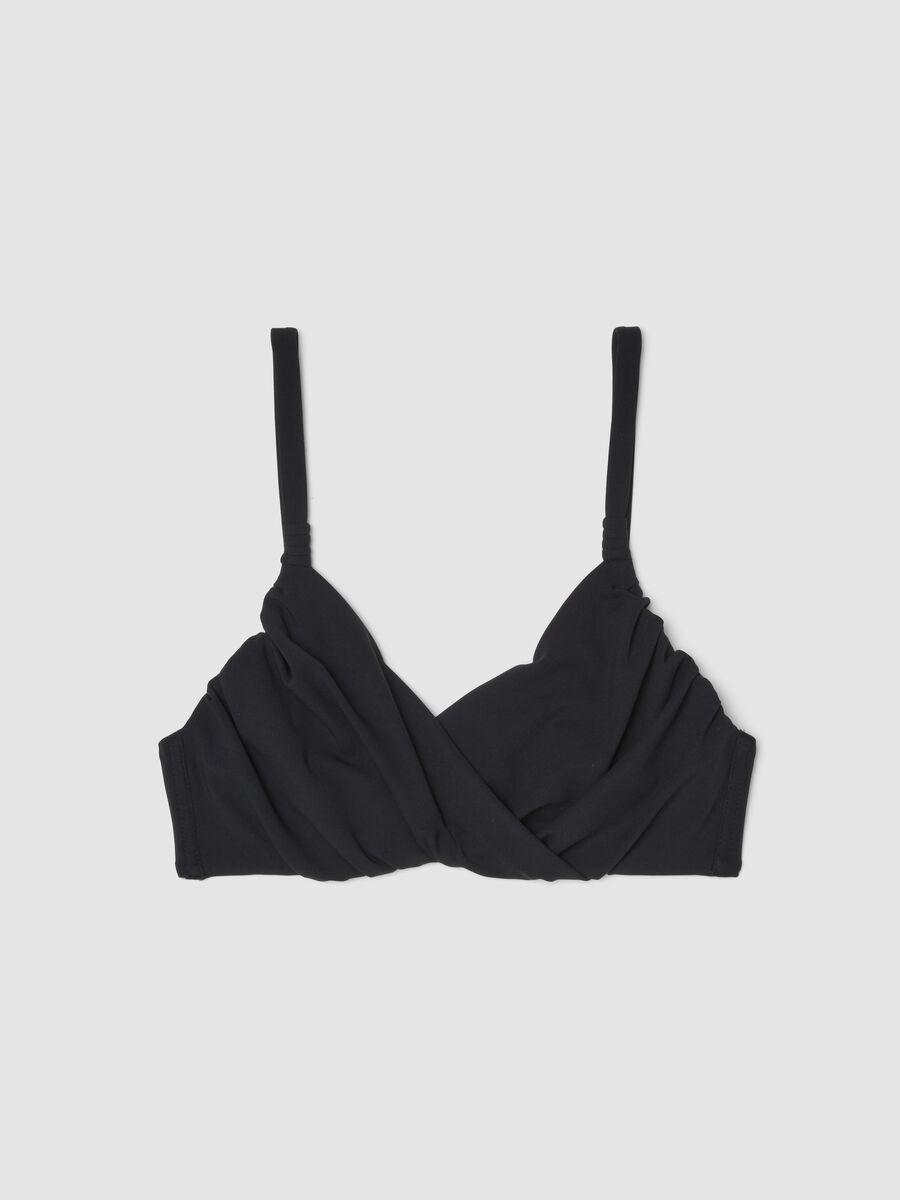 Black bikini top in stretch fabric with shaping effect_4