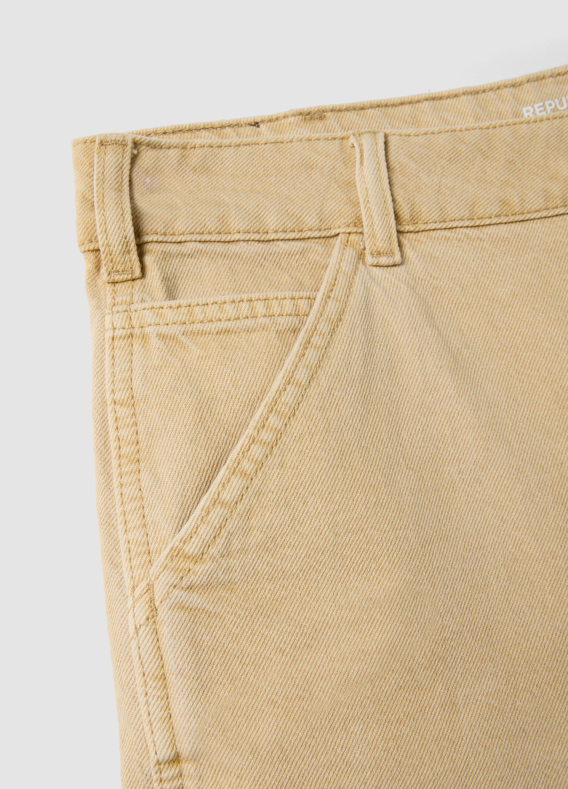 Beige pure cotton Bermuda shorts