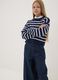 Blue striped viscose-blend crew-neck jumper_0