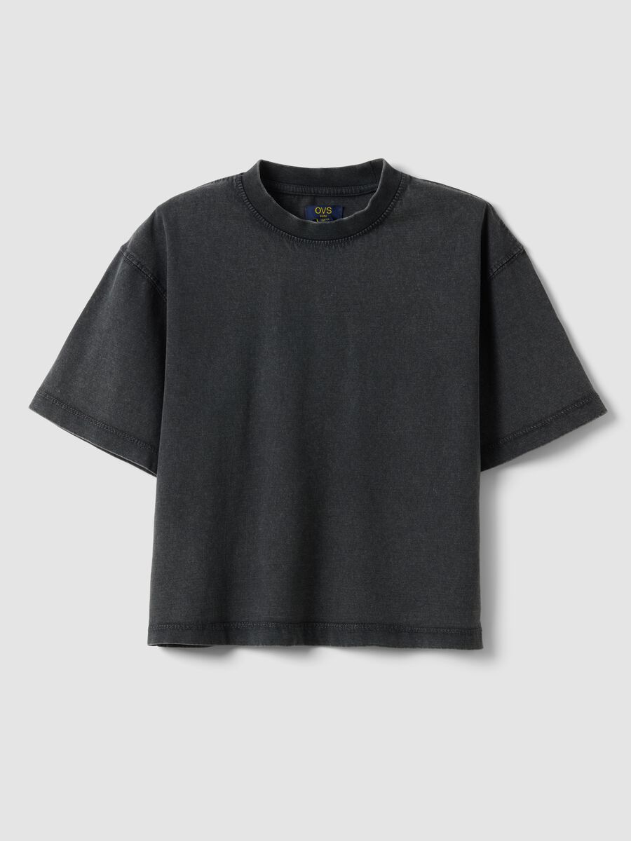 Grey pure cotton oversized fit girl&rsquo;s t-shirt_0