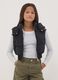 Black padded gilet with hood and zip_1