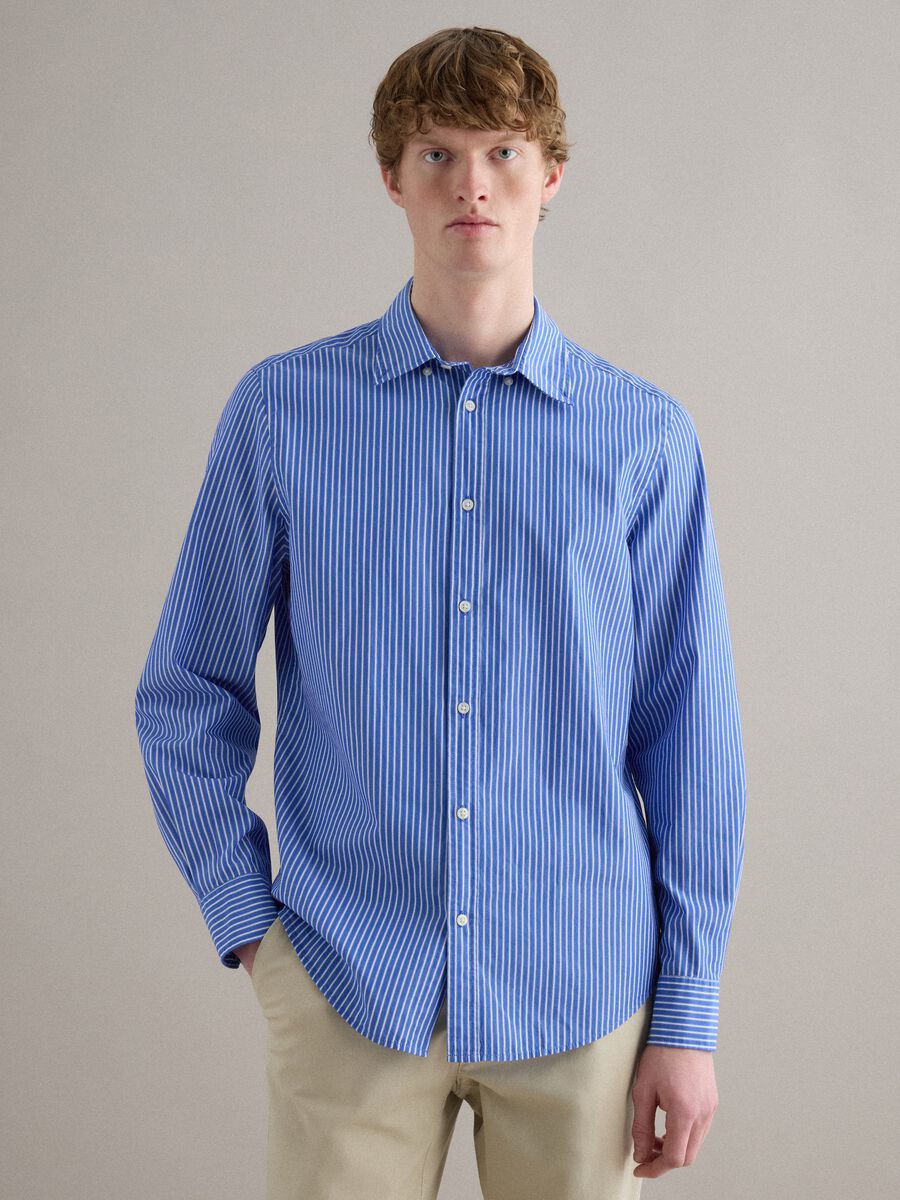 Regular fit multicolor striped pure cotton shirt_1