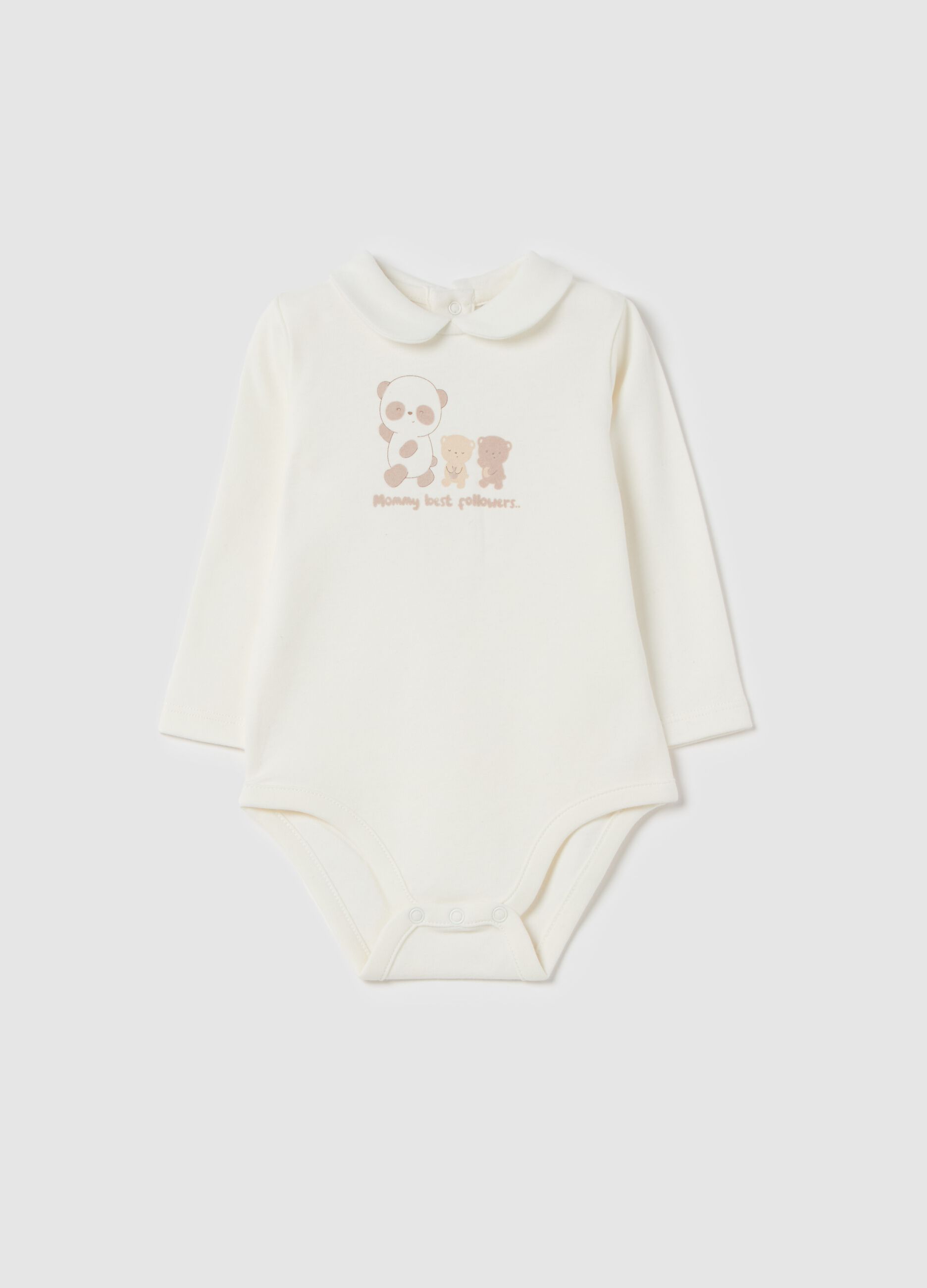 "Mommy best follower&rdquo; bodysuit in organic cotton
