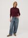 Purple long-sleeved top with high neck, regular fit_1