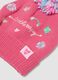 Cappello rosa in maglia con pon pon e ricami_2