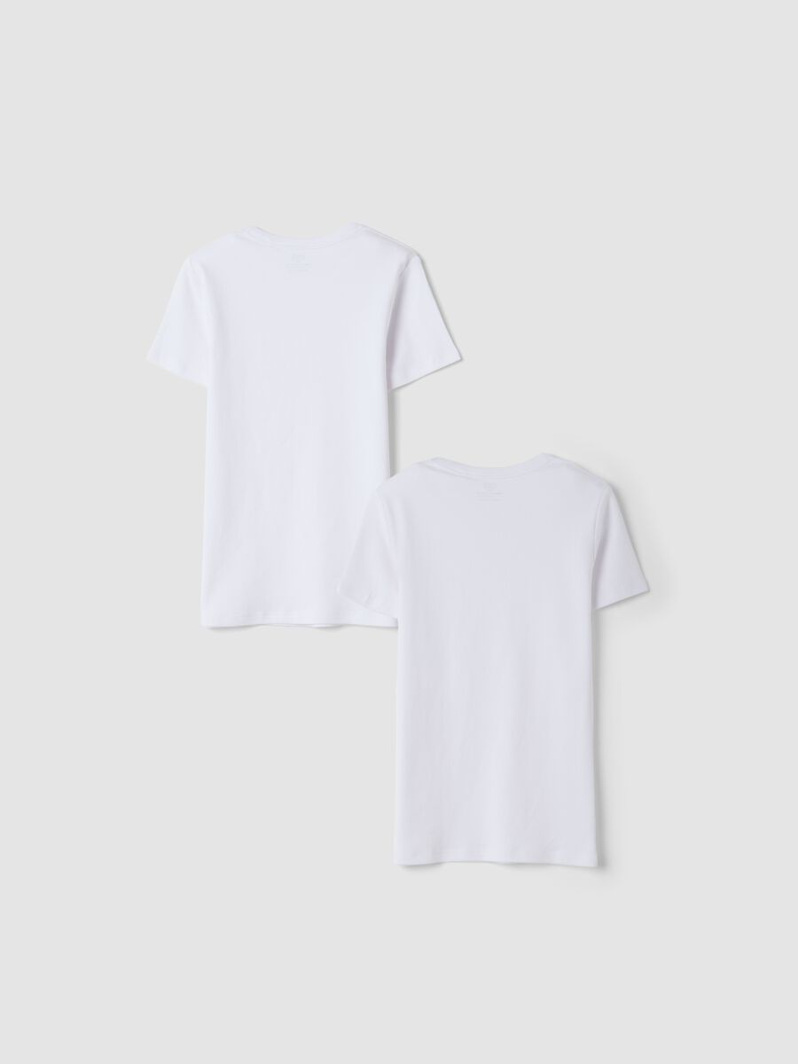 Bipack di t-shirt bianche girocollo in puro cotone organico_1