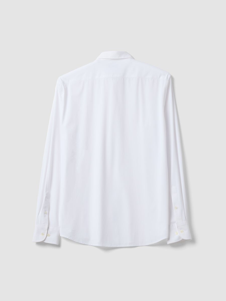 White slim-fit shirt in breathable stretch fabric with 4-way stretch_2