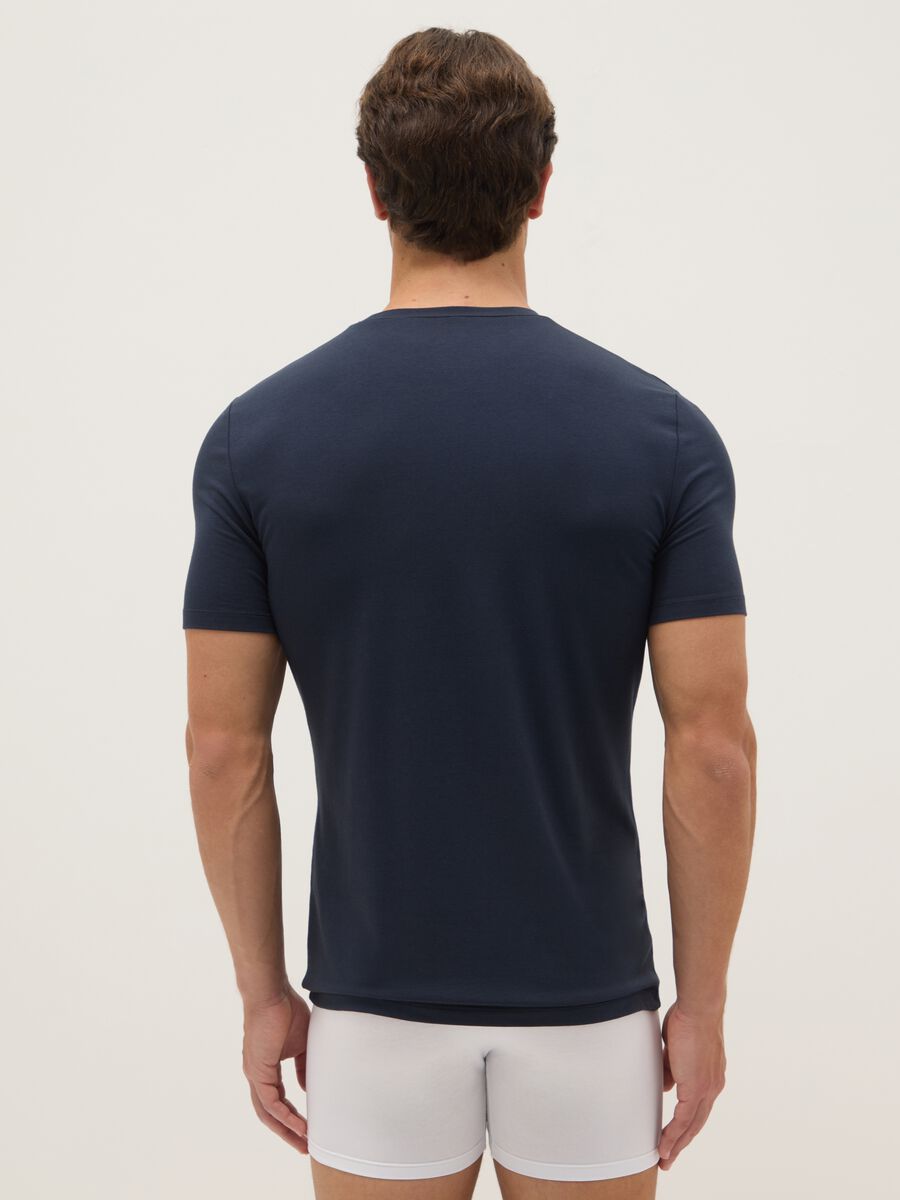 Blaue Rundhals T-Shirt Regular Fit_2