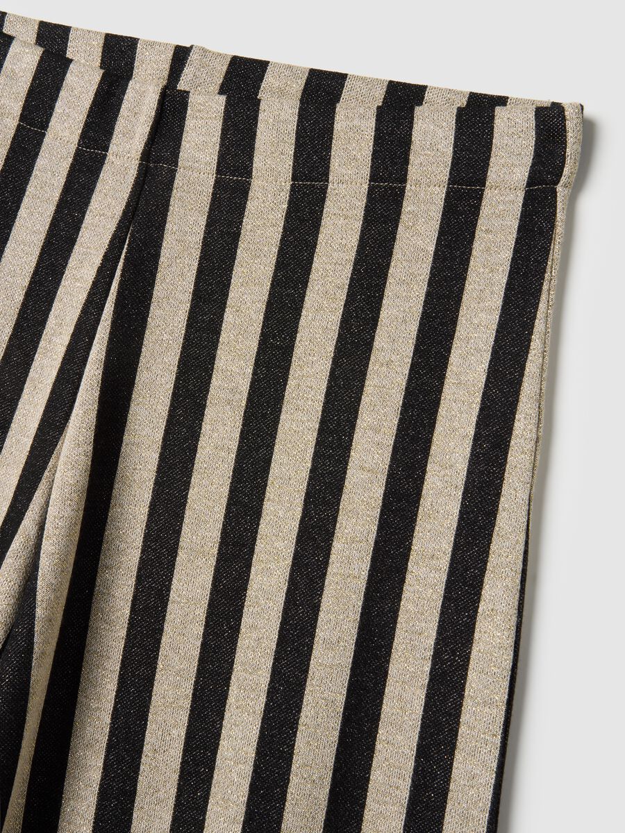 Multicolour striped regular fit viscose blend trousers_1