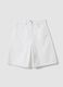 White pure cotton denim shorts_4