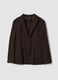 Brown regular-fit blazer with classic lapels_0