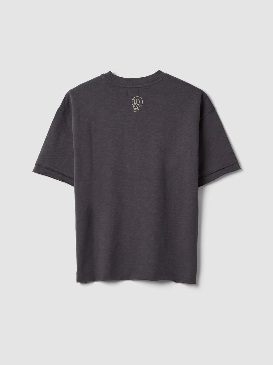 Grey pure cotton short-sleeve oversized T-shirt for boys_4