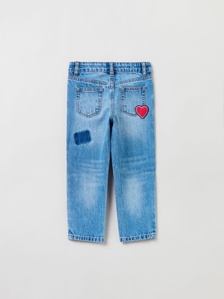 Five-pocket jeans with patch_4