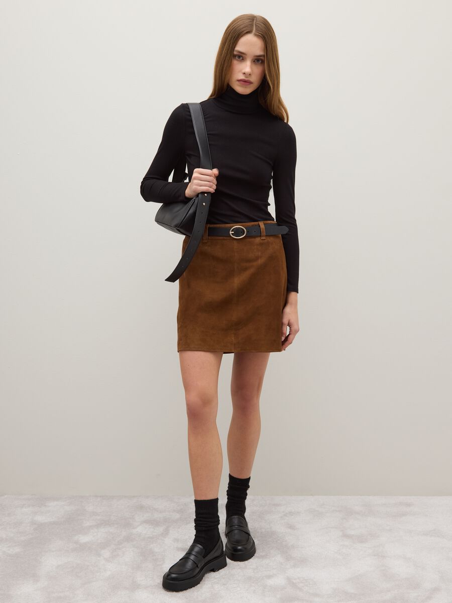 Genuine Suede Mini Skirt_1