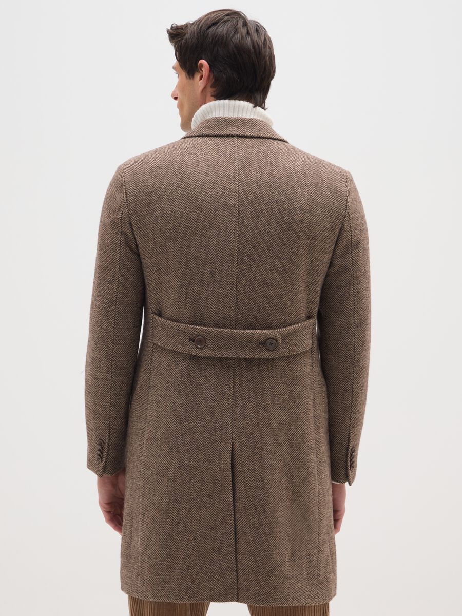 Brown Check Long Coat Regular Fit_2