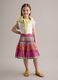 Multicolour pure cotton skirt with ruffle hem_0