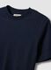 Blue short-sleeve pure cotton regular fit T-shirt_1