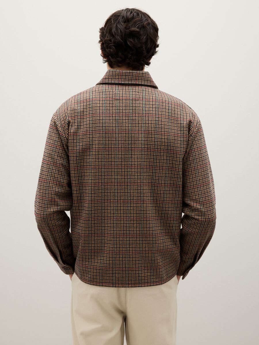 Brown Check Jacket with Zip_3