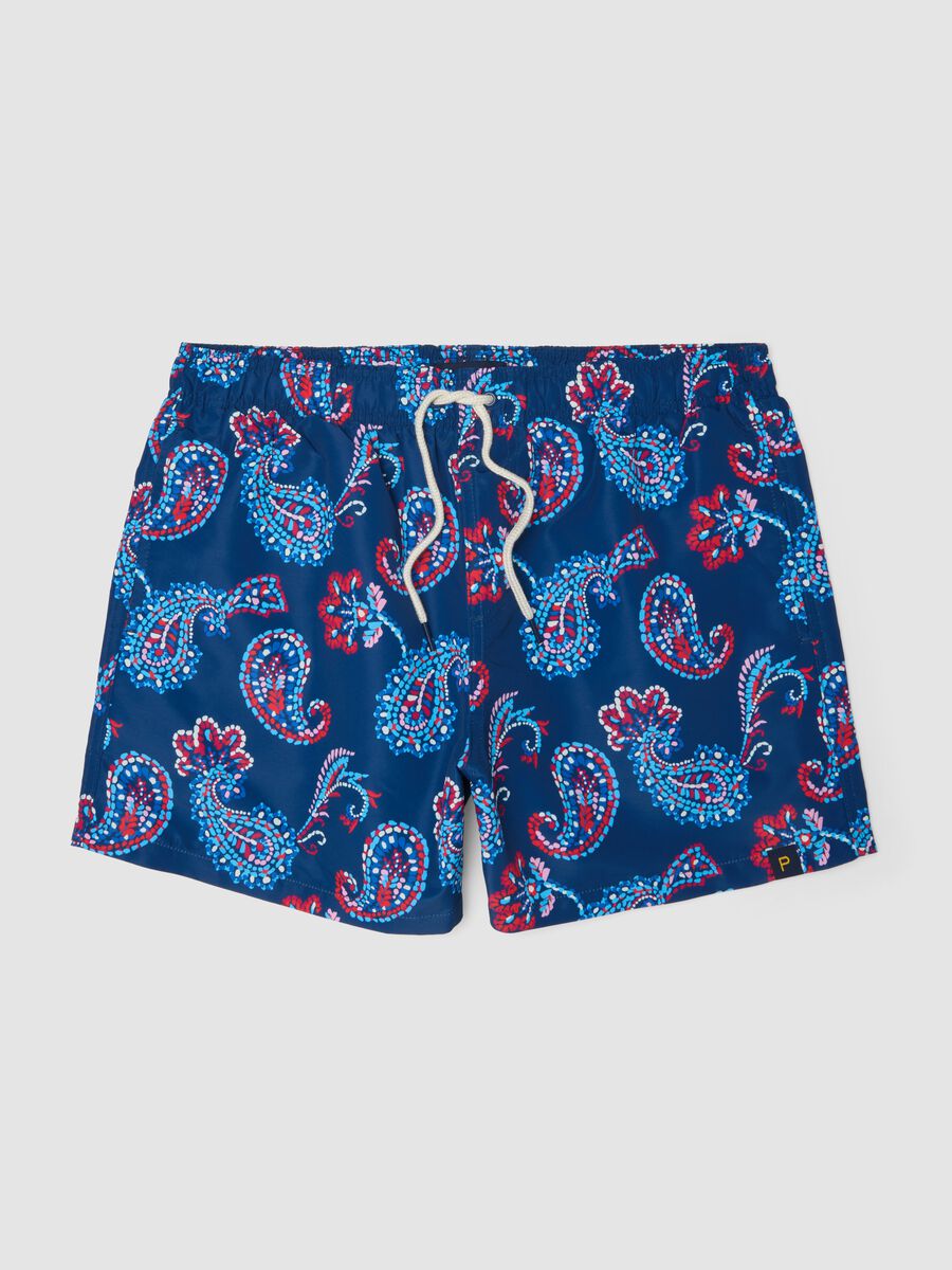 Blue paisley-print swim shorts_4