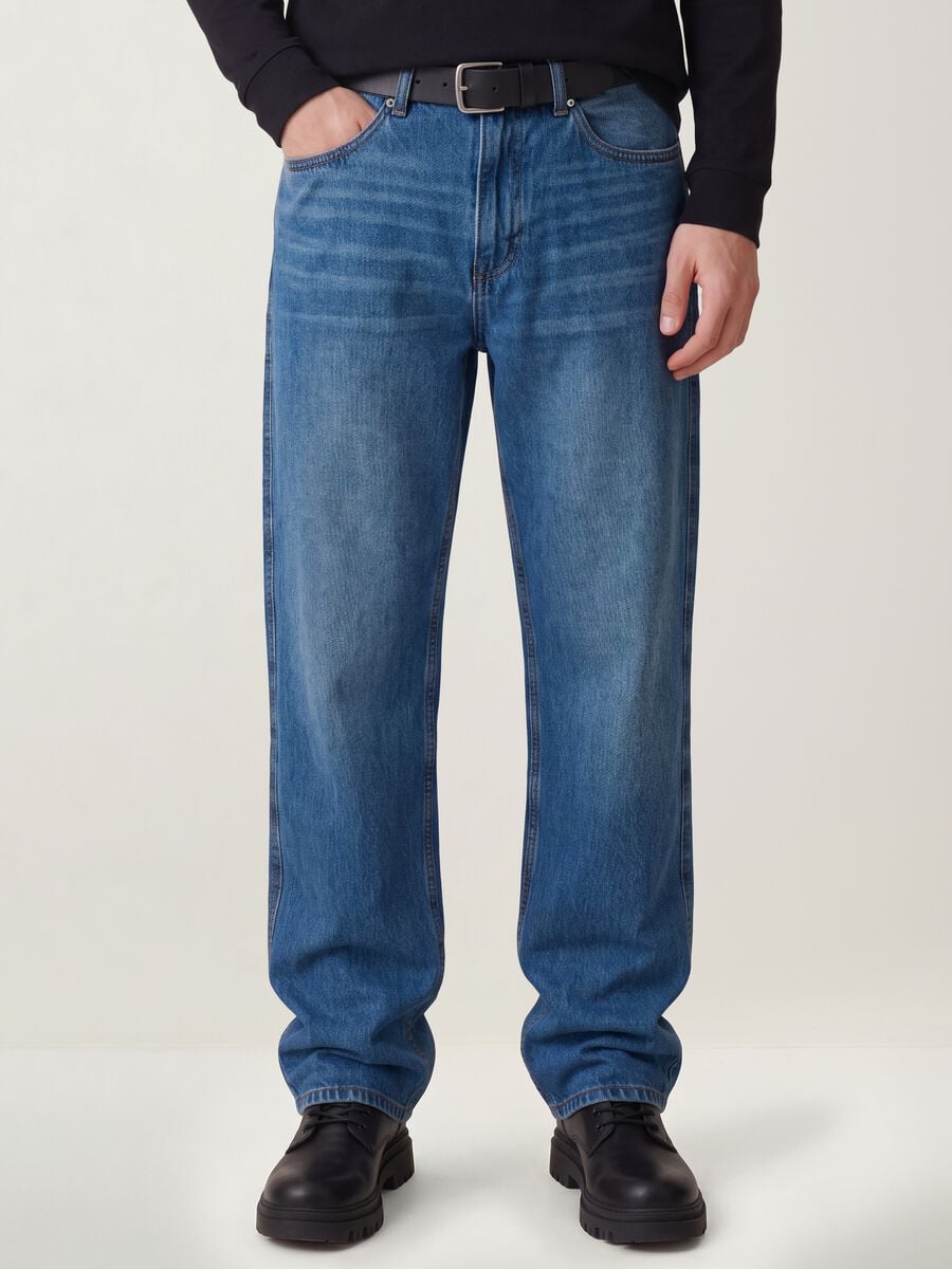 Relaxed-fit pure cotton denim jeans_1
