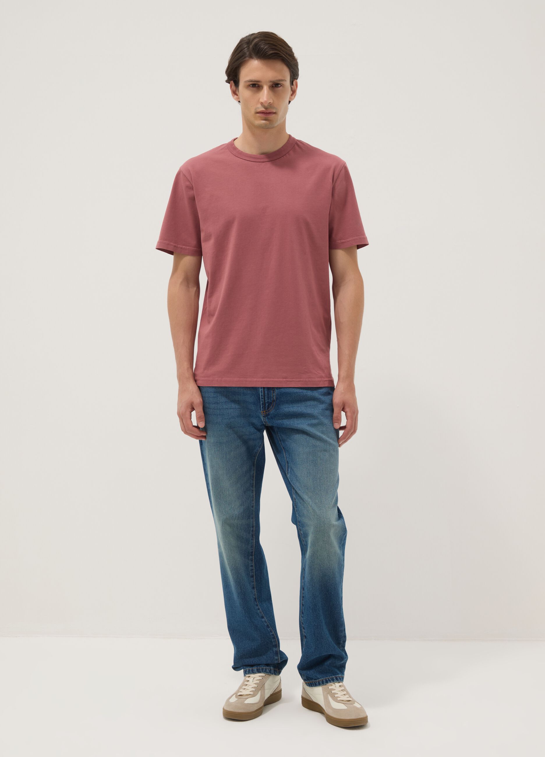 Pink pure cotton relaxed-fit T-shirt