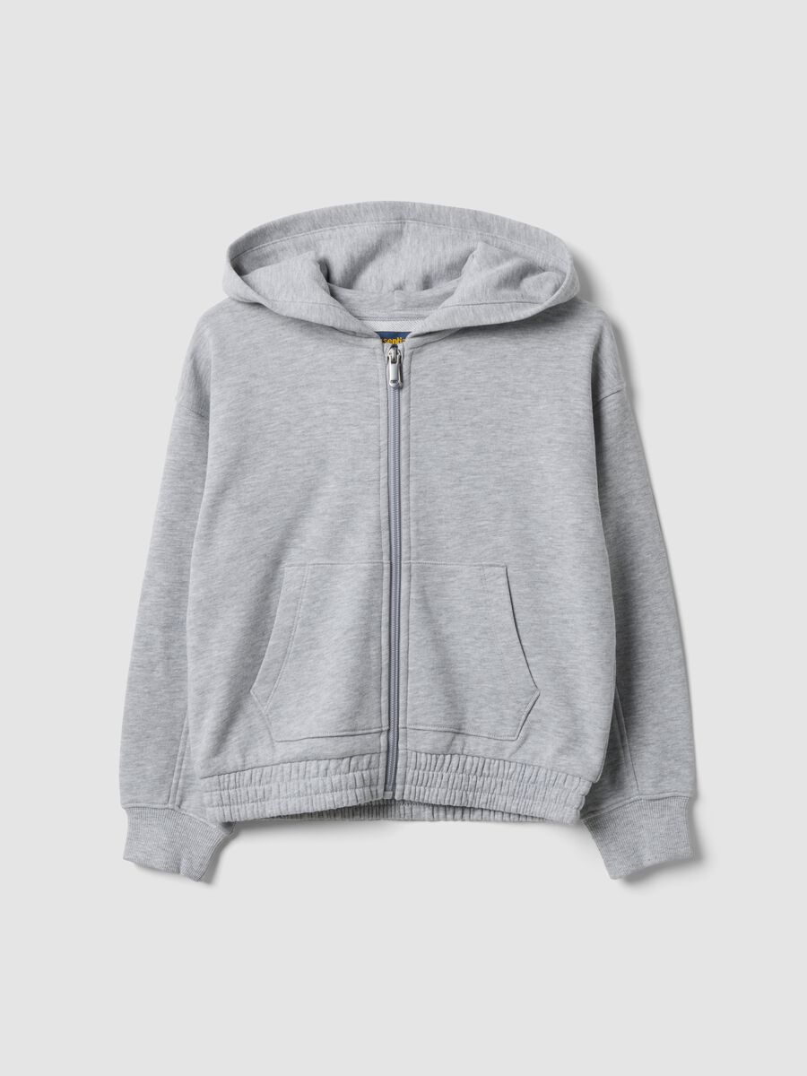 Grey pure cotton hooded sweatshirt_0