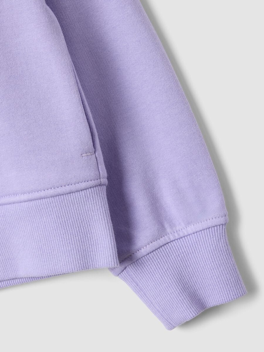Purple hoodie in pure organic cotton for girls_3
