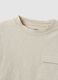 Children's beige pure cotton T-shirt regular fit with pocket_3
