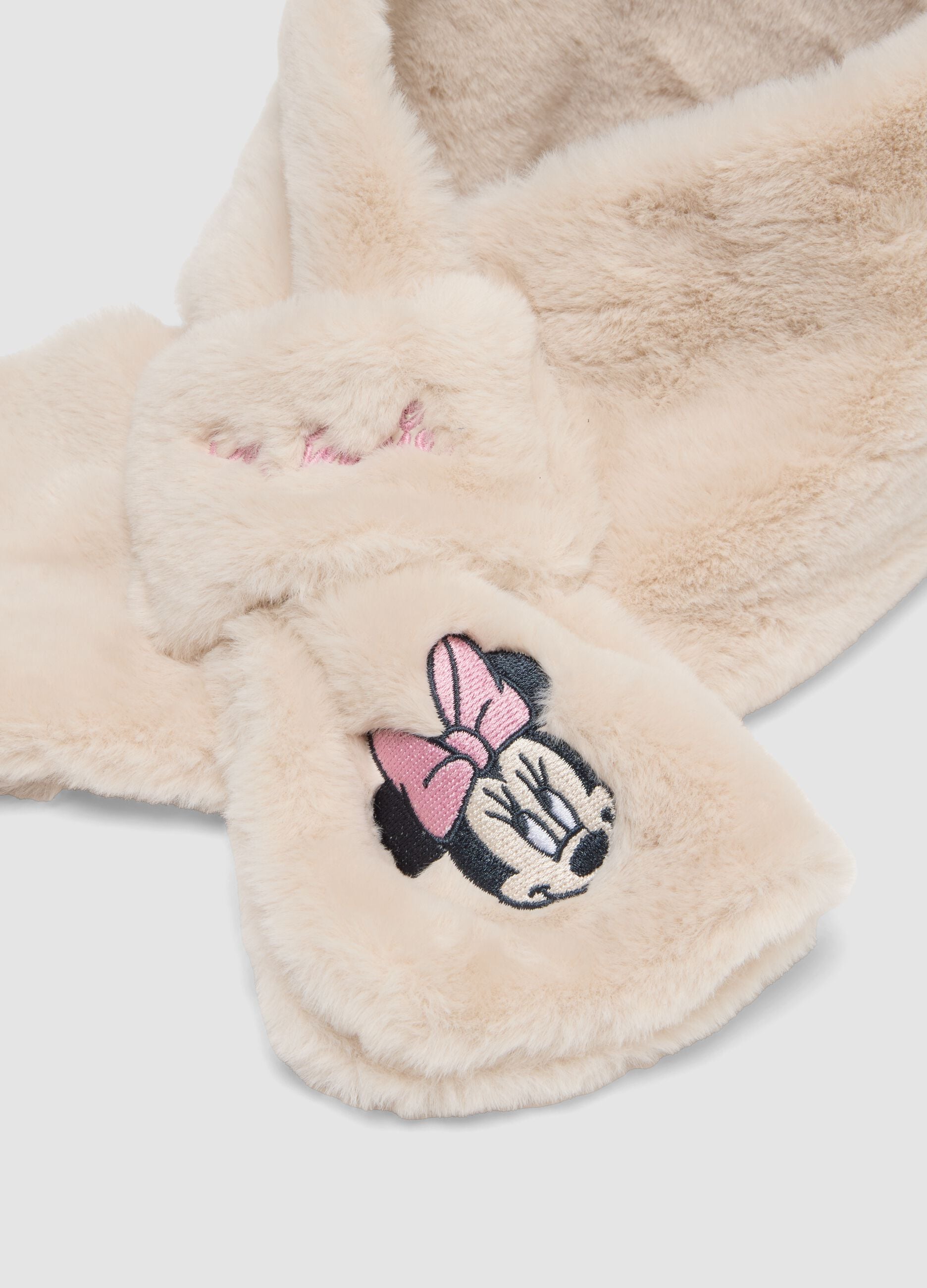 White Minnie embroidered scarf