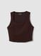 Top marrone crop in tessuto elasticizzato traspirante ALTAVIA STUDIO_5