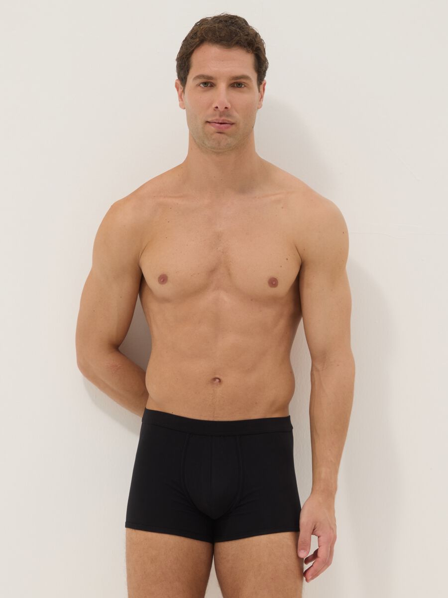 3-pack black stretch cotton boxer shorts, regular fit_0