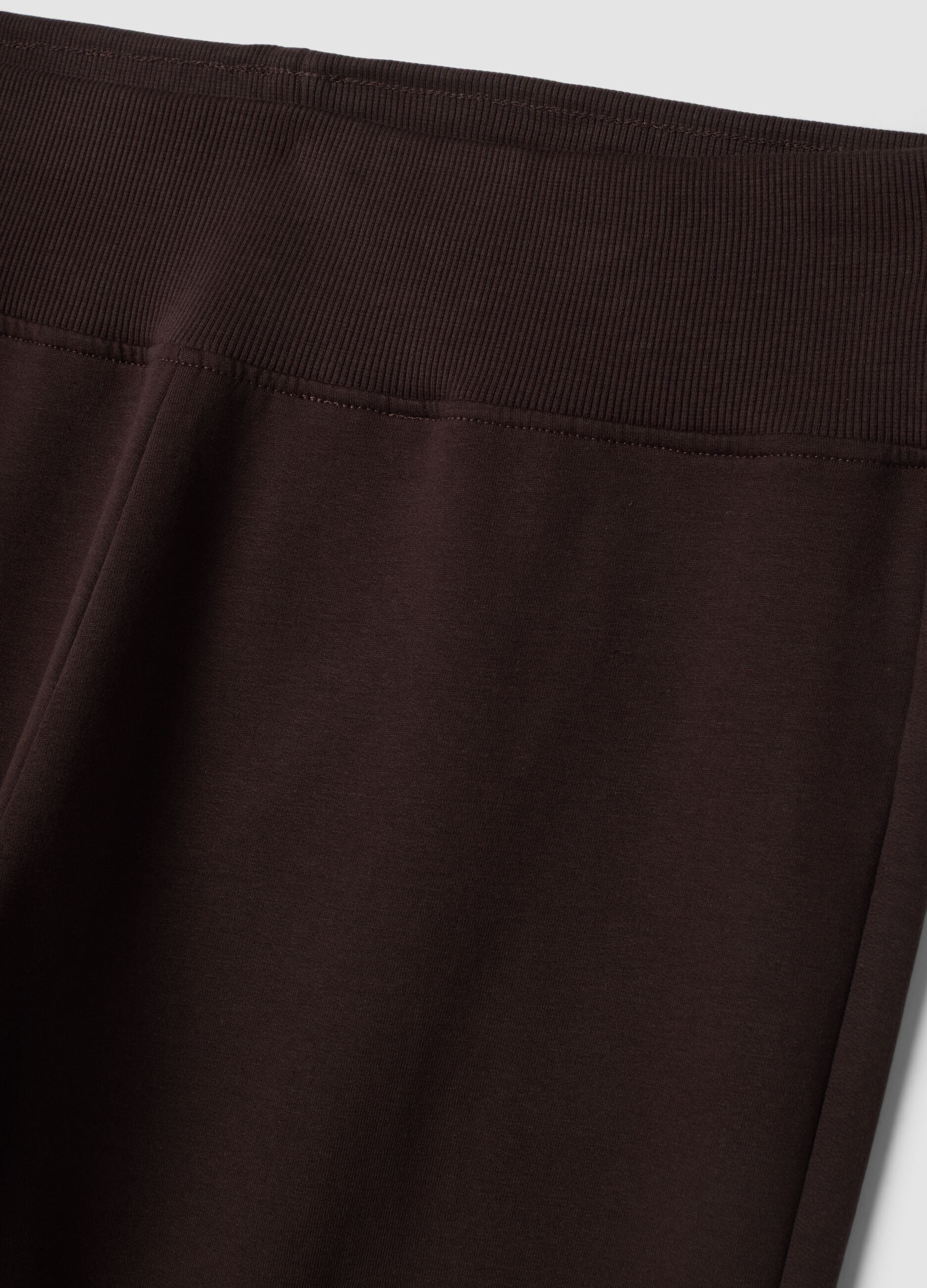 Brown bootcut stretch cotton trousers