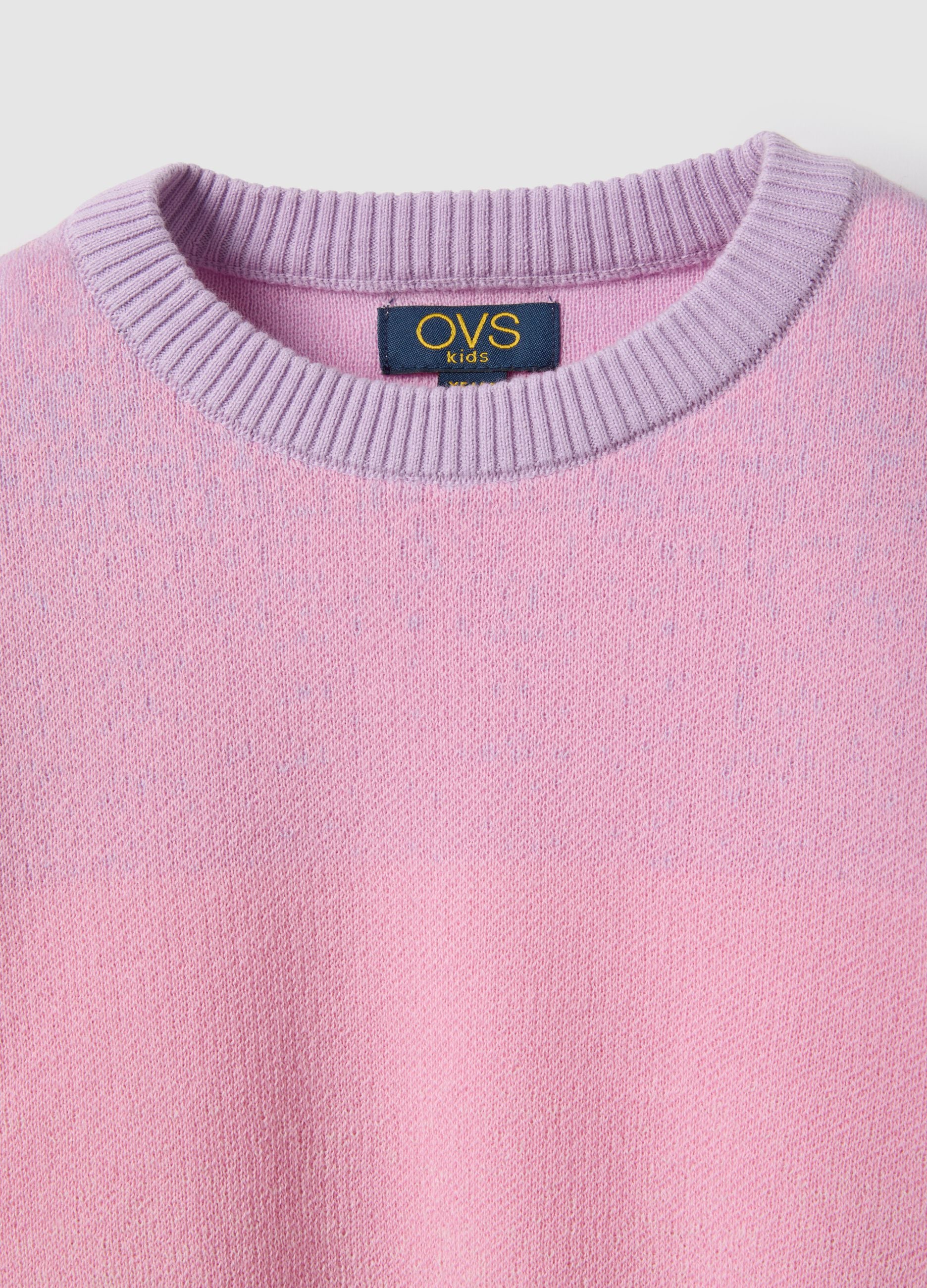 Rosa M&auml;dchenpullover aus reiner Baumwolle im Regular-Fit mit Farbverlauf