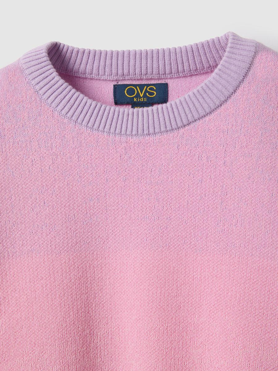 Rosa M&auml;dchenpullover aus reiner Baumwolle im Regular-Fit mit Farbverlauf_2