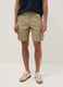 Beige pure cotton cargo shorts, regular fit_1