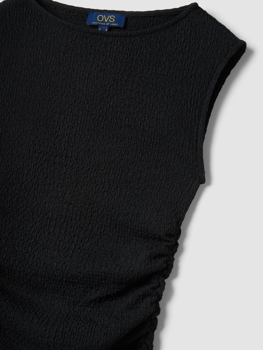 Schwarzes, figurbetontes Maxikleid aus Stretchstoff_5