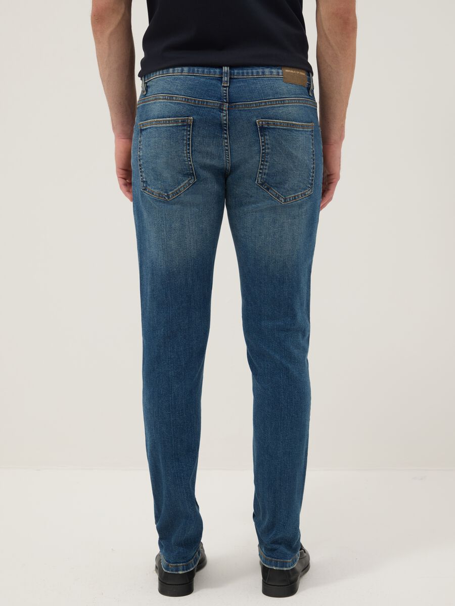 Skinny fit blue stretch cotton jeans_2
