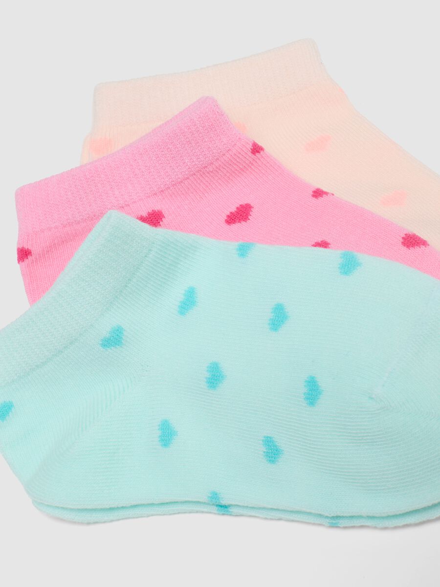 Multipack of multicoloured cotton blend socks for girls with hearts_1
