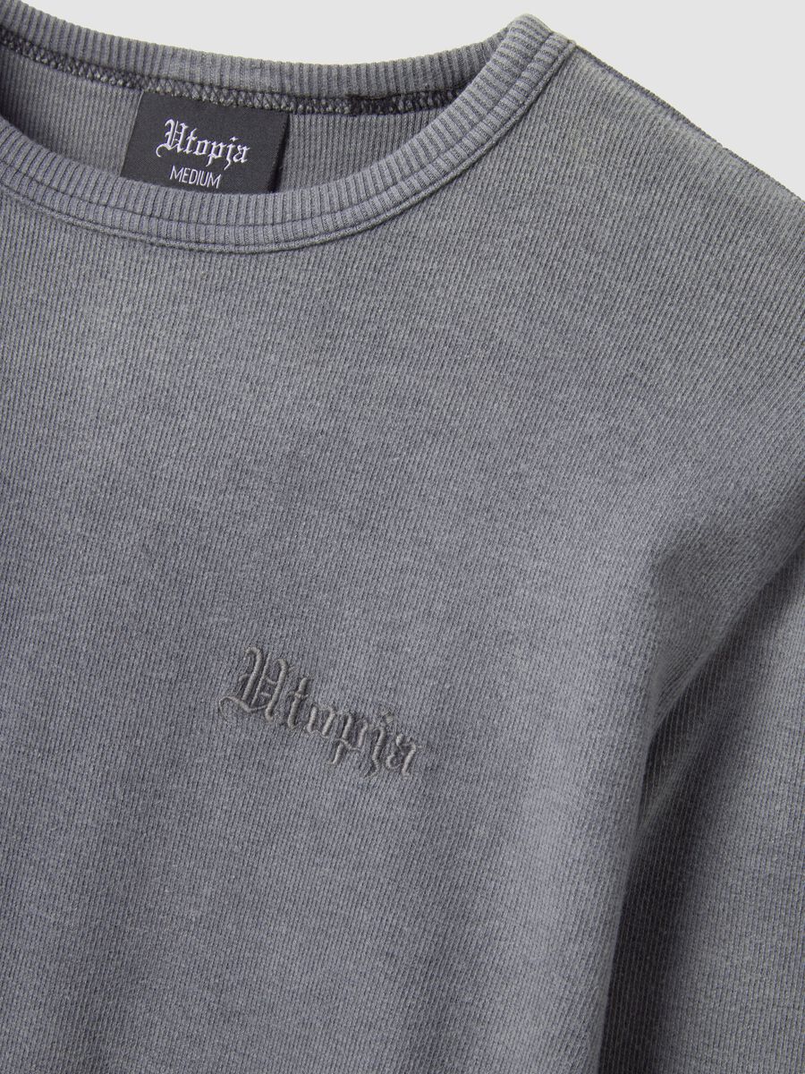 Ribbed Longsleeve T-shirt Washed Grey_6
